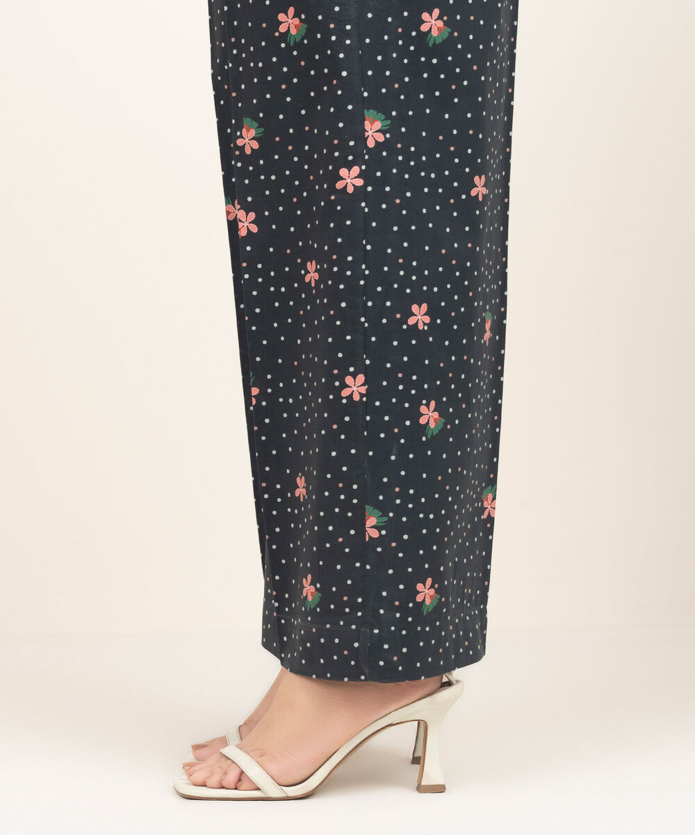 Women's RTW Cambric Printed Black Culottes