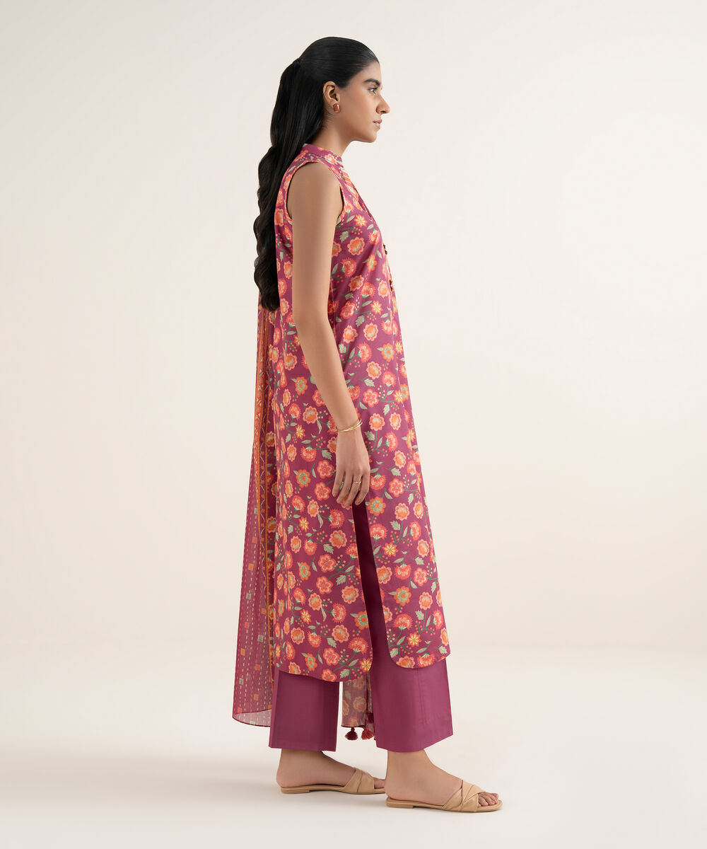 Women's Unstitched Lawn Printed Multi 3 Piece Suit