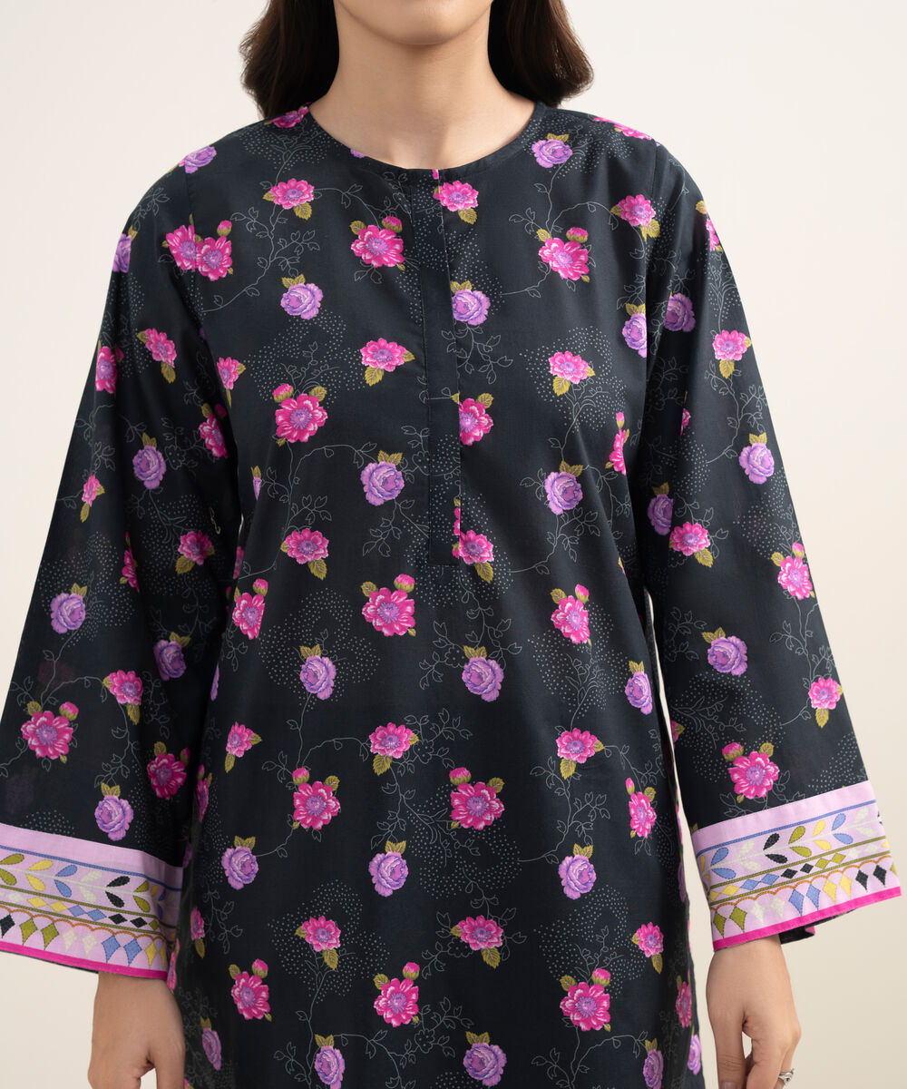 Women's RTW Slub Lawn Printed Lilac 2 Piece Suit