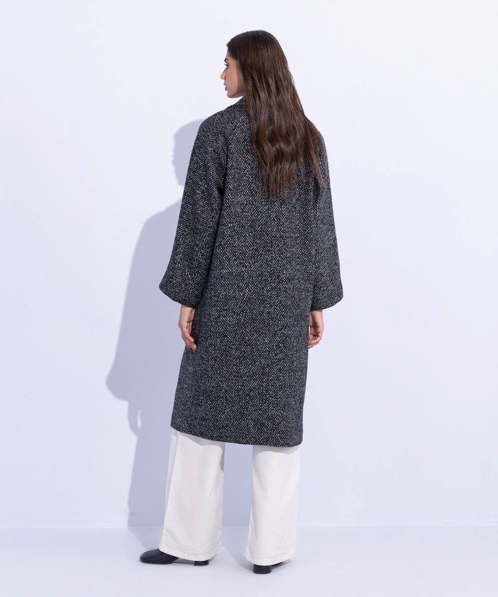 Woman - Black Oversized Raglan Coat