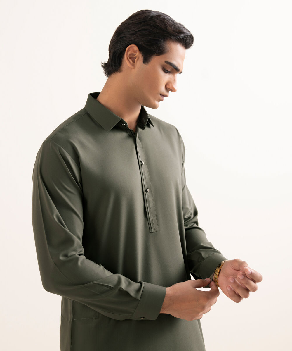 Men's Stitched Premium Wash & Wear Grey Suit