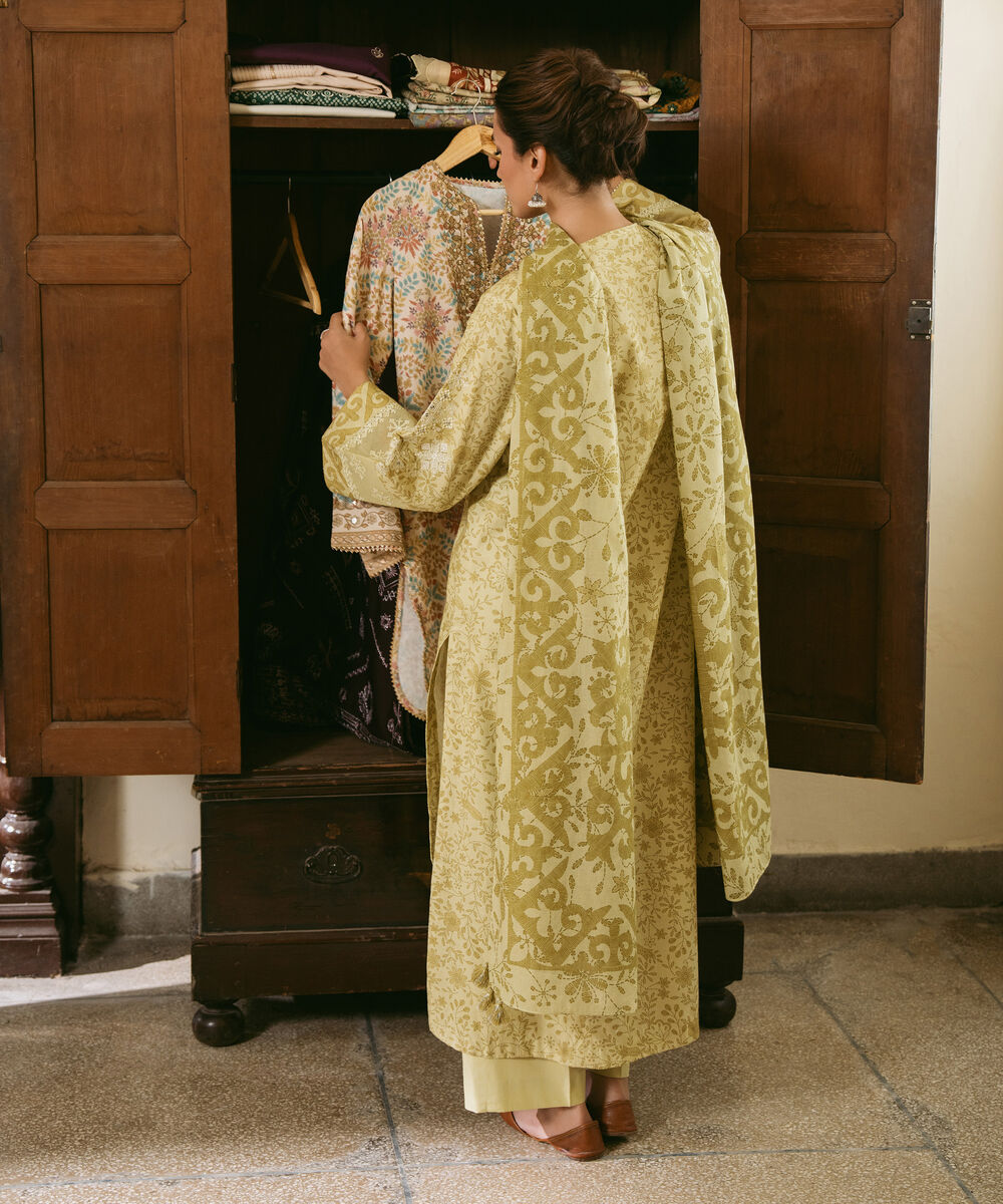 Women's Unstitched Lawn Embroidered Yellow