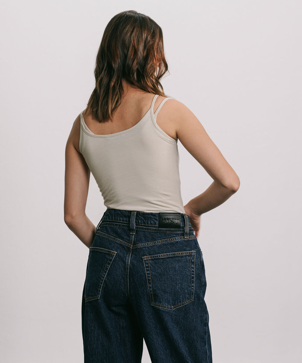 Women's Western Wear Blue Super Wide Leg Jeans