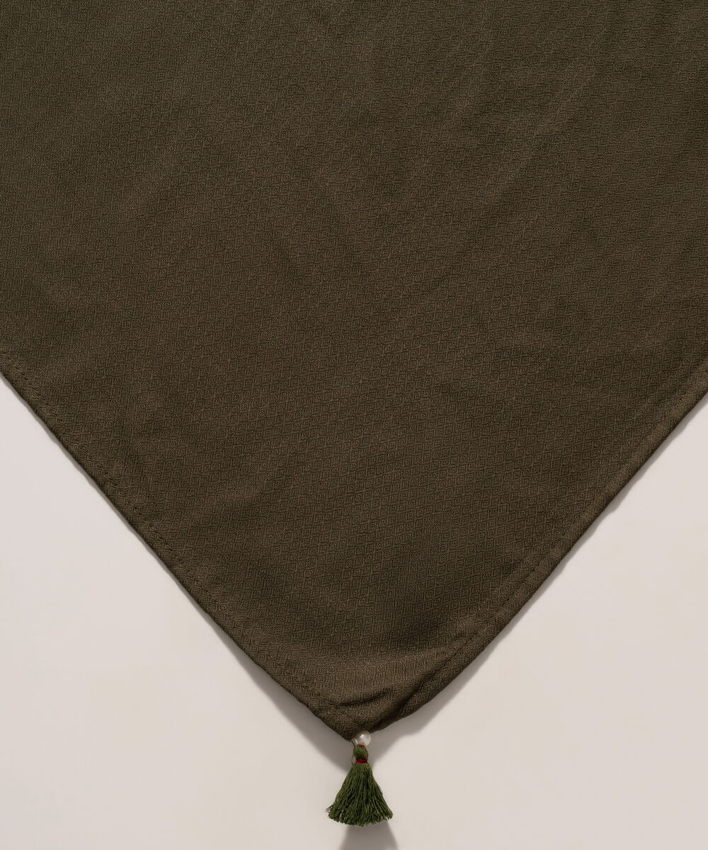 Women's RTW Poly Viscose Solid Green Shawl