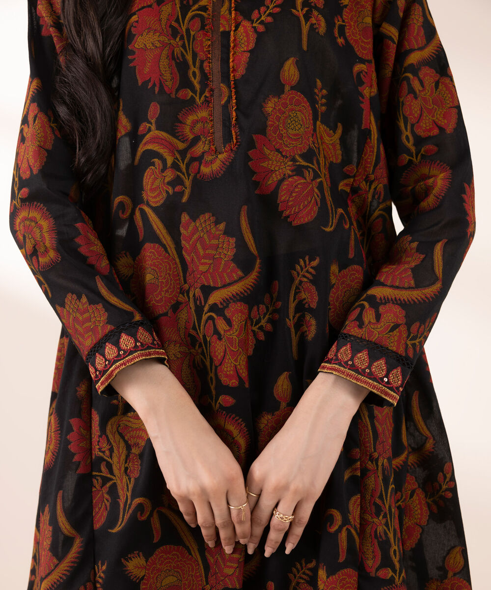 Women's RTW Extra Weft Jacquard Multi Embroidered A-Line Shirt