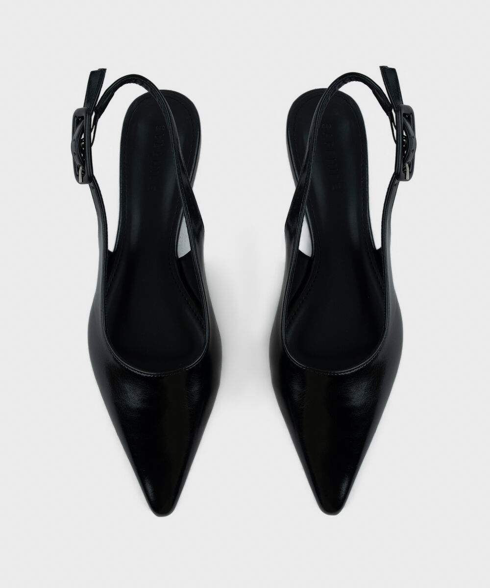 Women's Black Slingback Flats