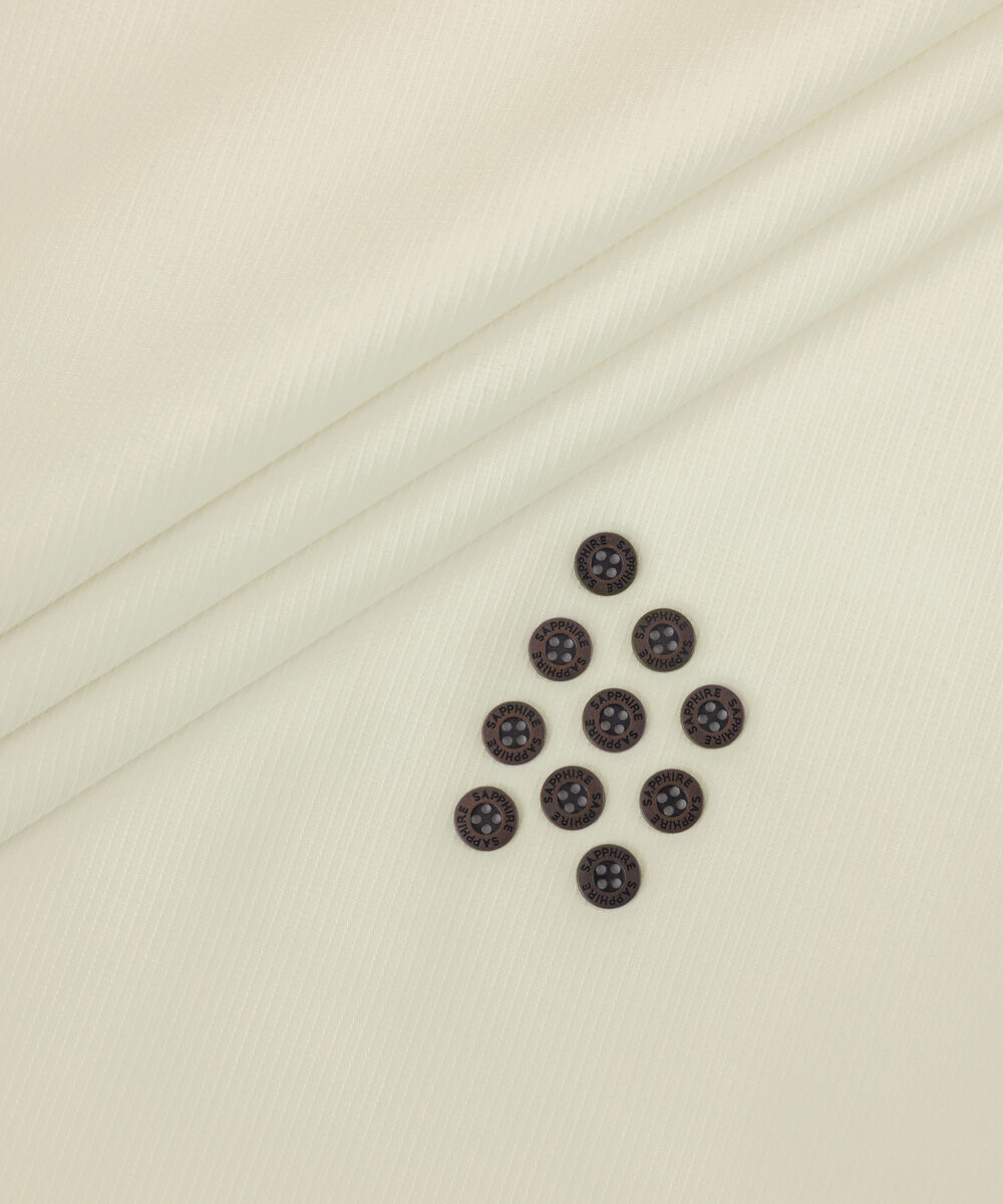 Men's Unstitched 2-Piece Premium Wash & Wear Dobby Off White Suit