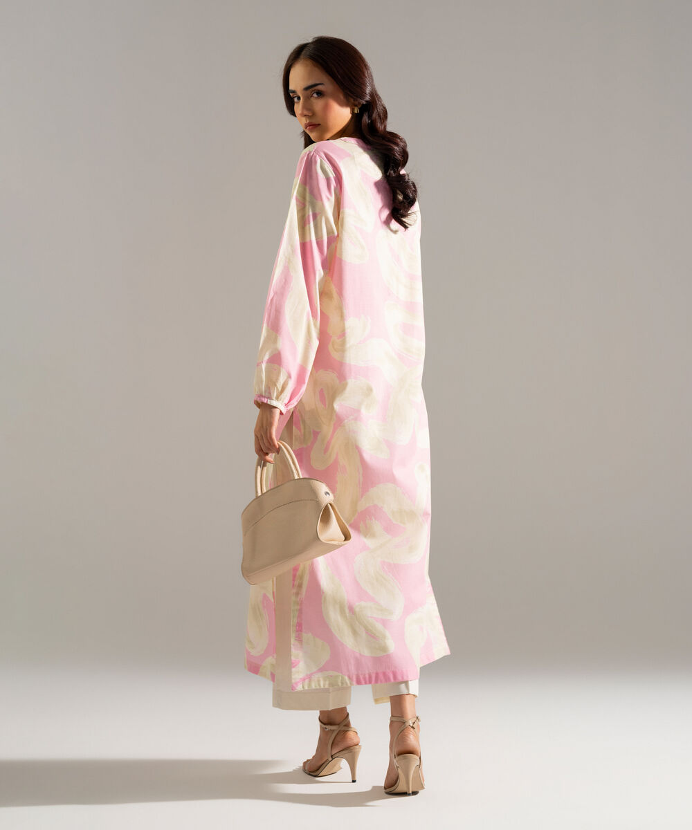 Women's RTW Slub Lawn Printed Multi Straight Shirt