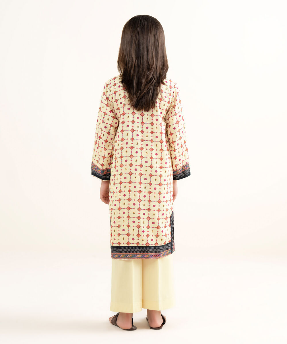 Girls Two Piece Printed Arabic Lawn Suit