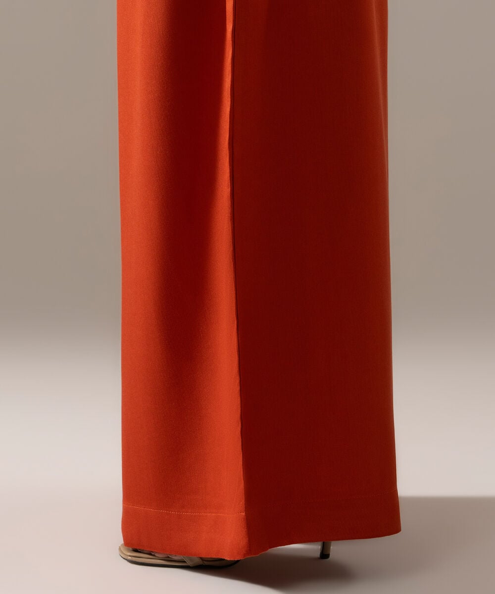 Women's RTW Bedford Solid Rust Flared Pants