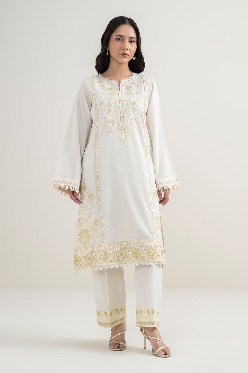 2 Piece - Embroidered Zari Lawn Suit