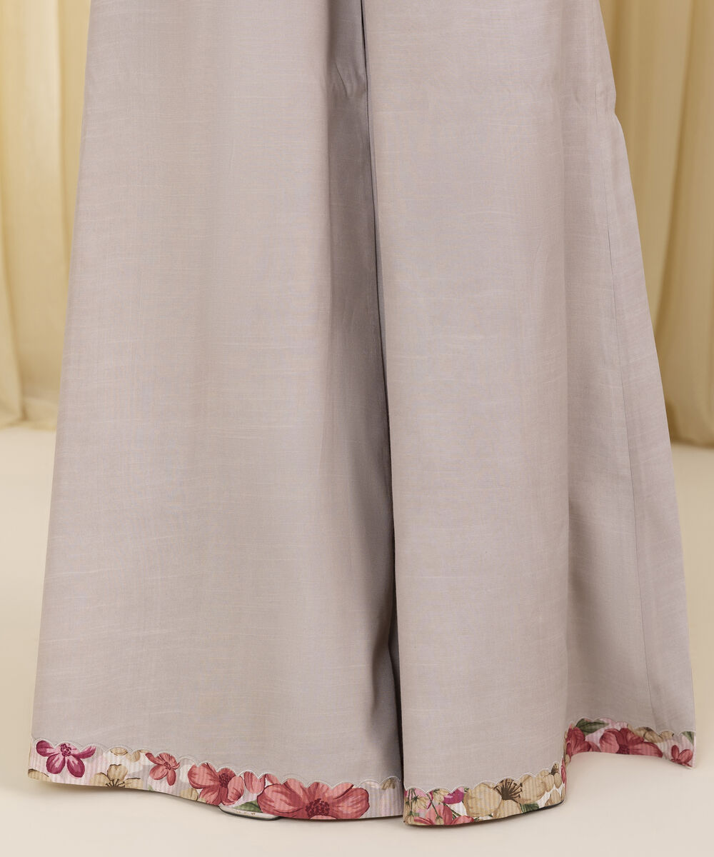 Unstitched Women's Grey Blended Organza 3 Piece Suit