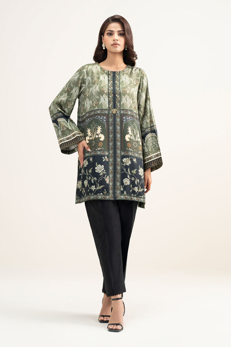 Printed Viscose Satin Shirt