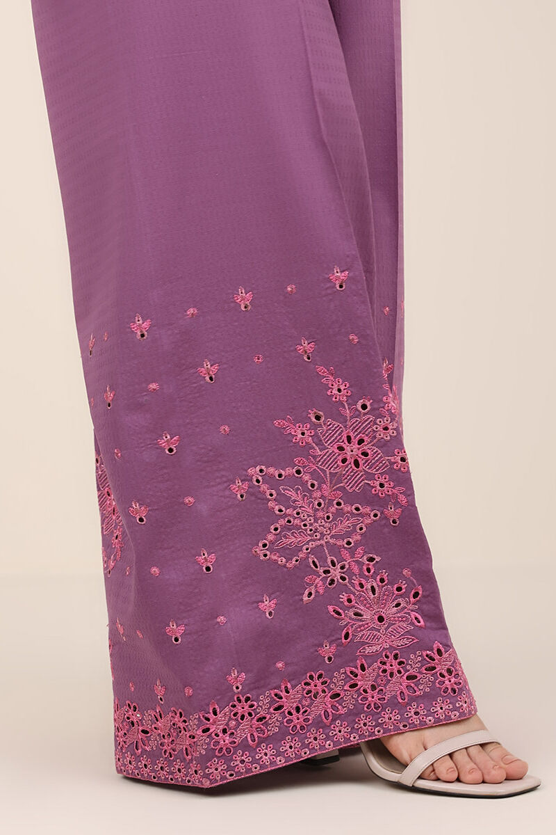 Embroidered Cotton Flared Pants