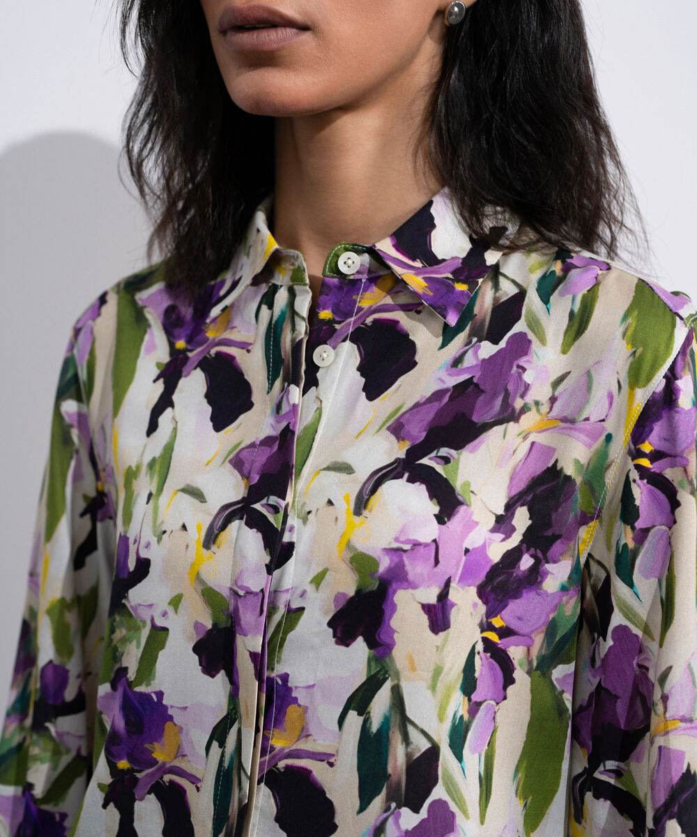 Women's Multi Abstract Printed Viscose Shirt