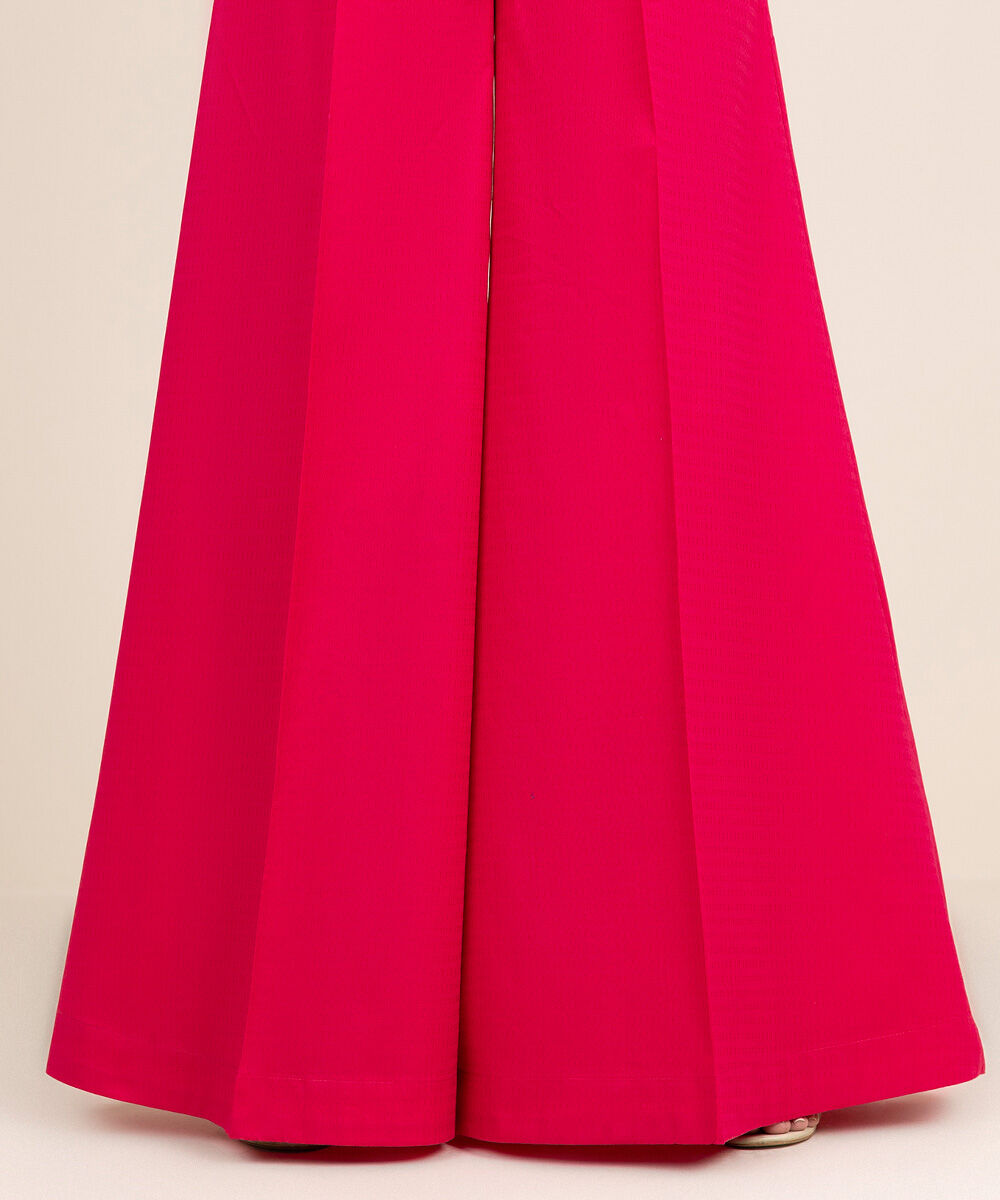 Women's RTW Dobby Pink Solid Sharara