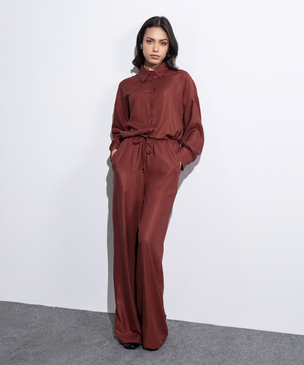 Women's Western Rust Wide Leg Pull-On Trousers