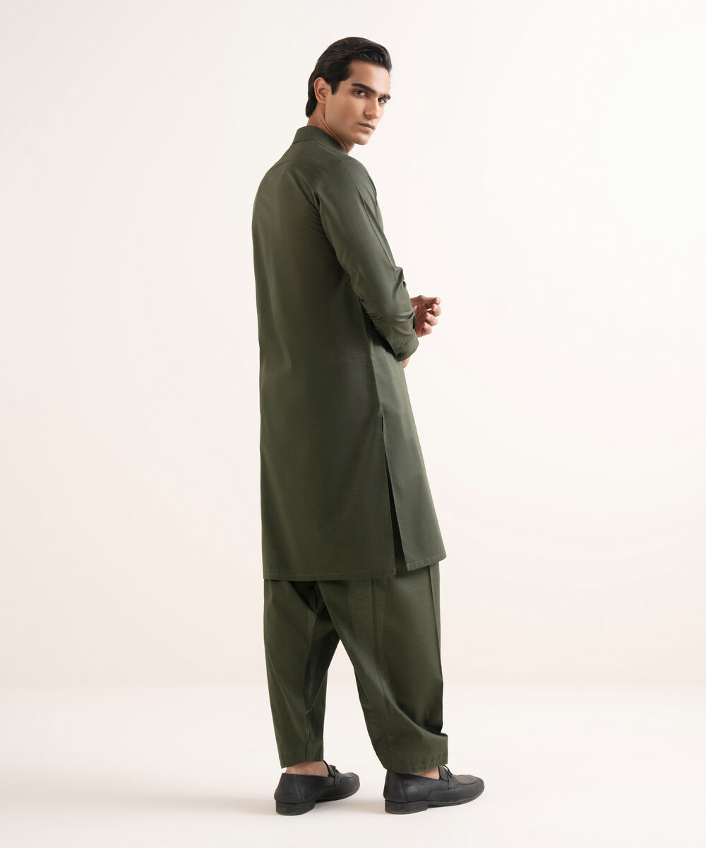 Men's Stitched Premium Cotton Grey Suit