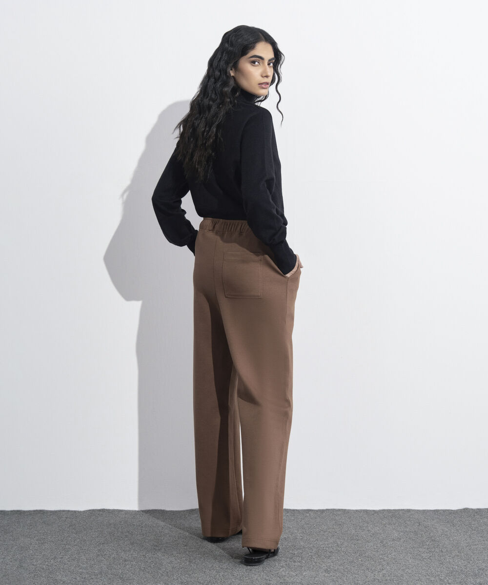 Women's Western Wear Light Brown Interlock Pull-On Trousers