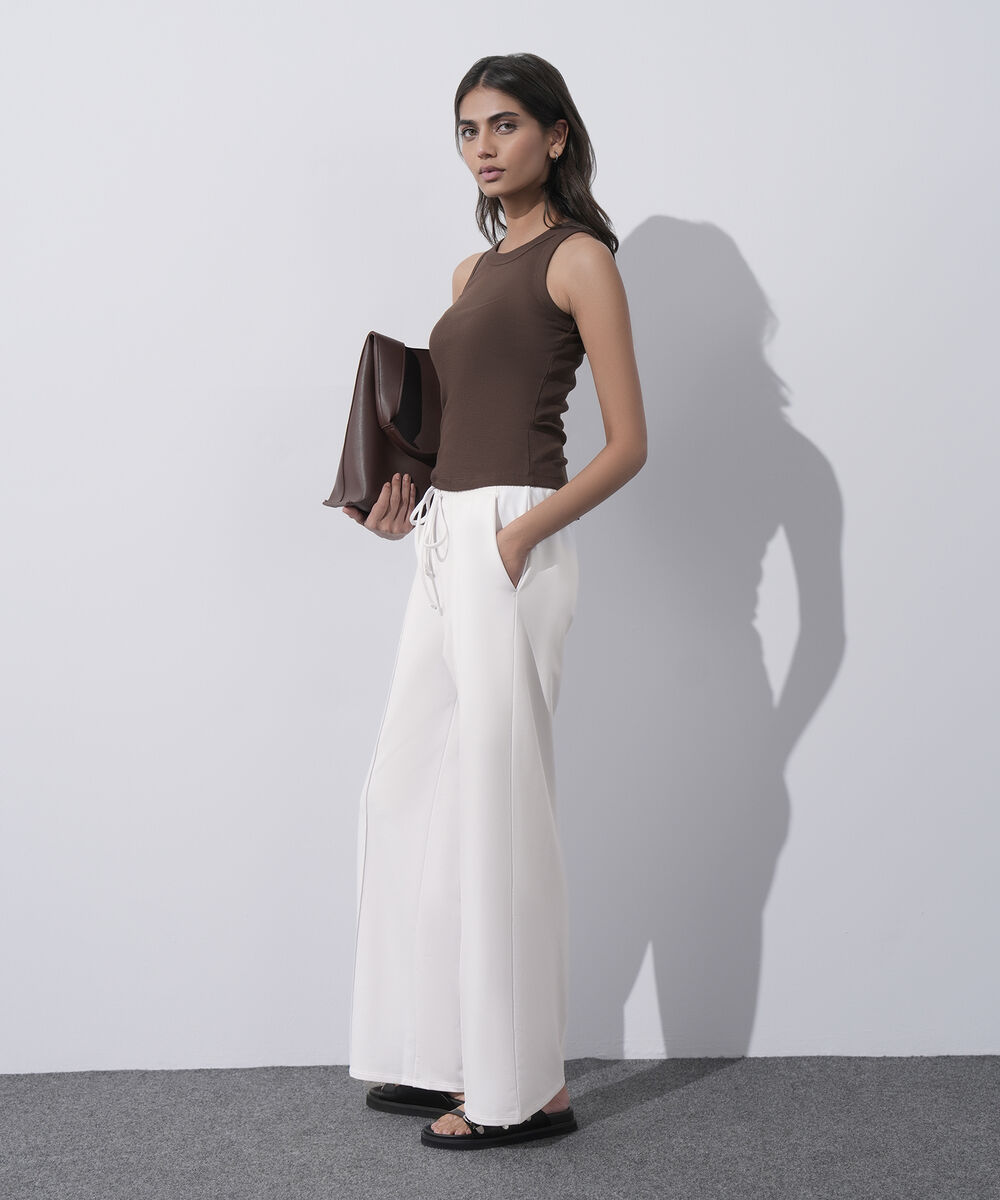 Women's Western Wear Beige Sleeveless T-Shirt