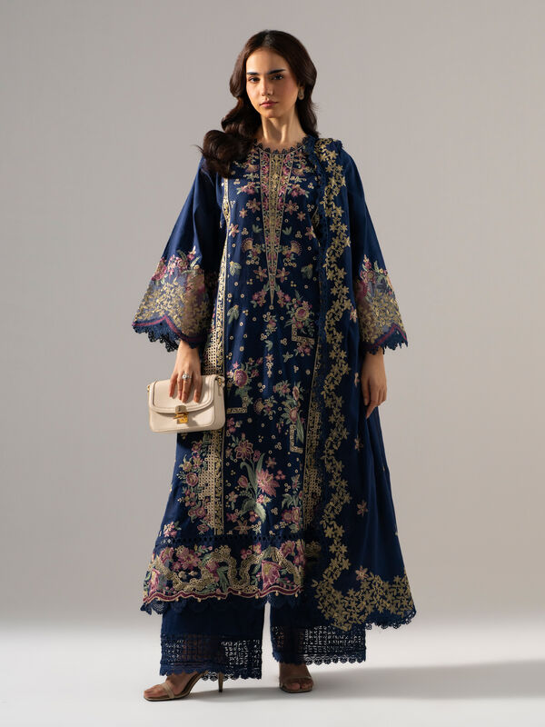 3 Piece - Embroidered Jacquard Suit