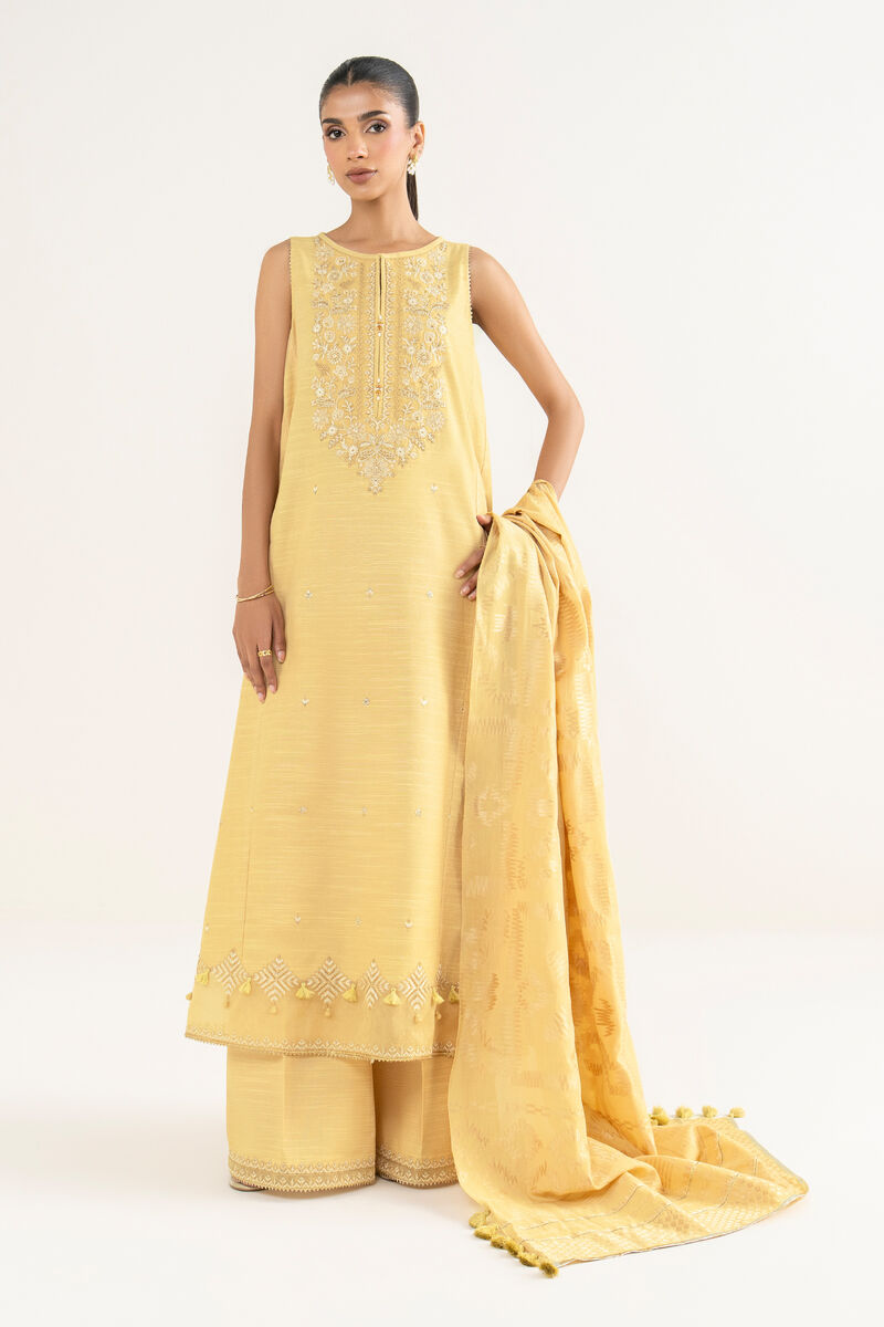 3 Piece - Embroidered Zari Khaddar Suit