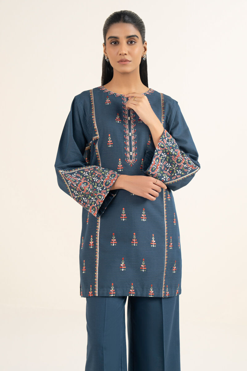 Embroidered Zari Cotton Shirt