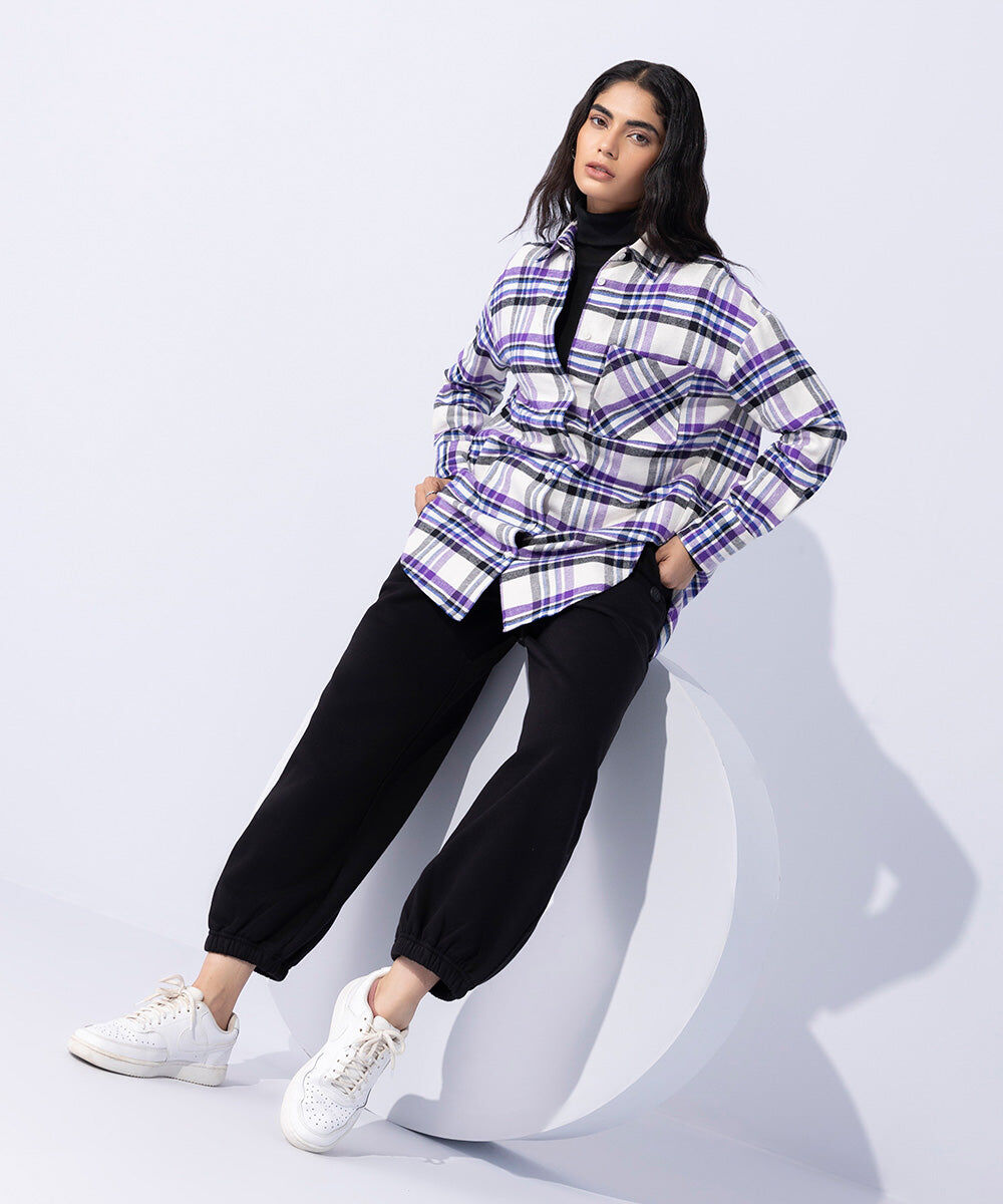 Woman - Purple Flannel Shirt
