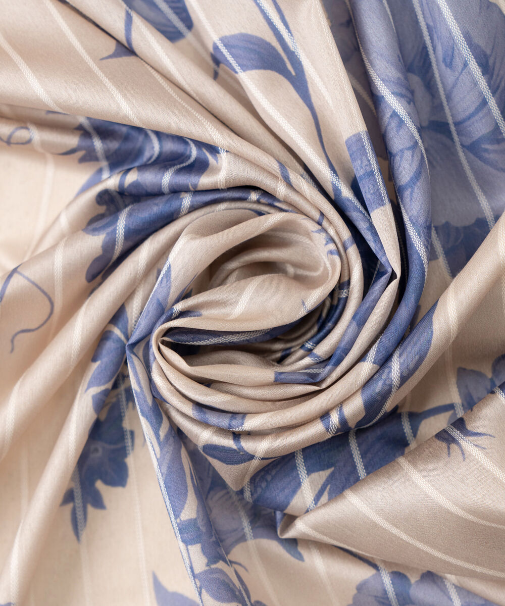 Women's Textured Silk Blue Printed Dupatta