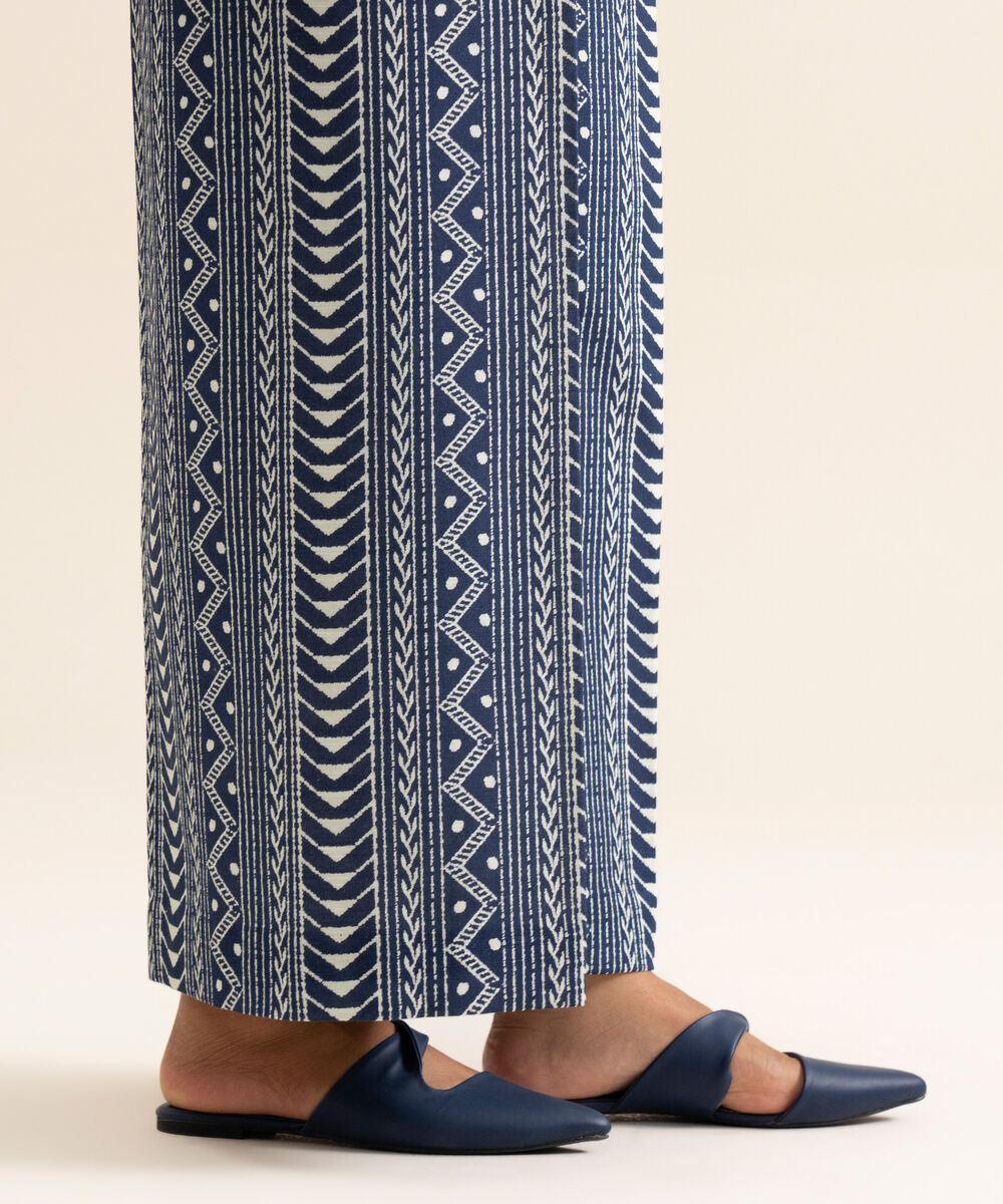 Women's Unstitched Premium Khaddar Blue & White Trouser