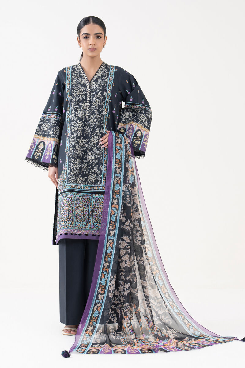 3 Piece - Printed Cotton Suit