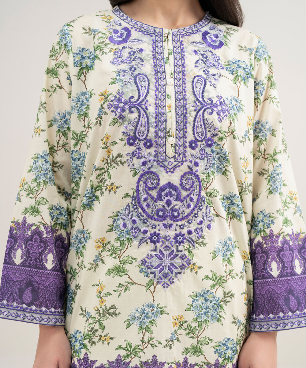 Women's RTW Lawn Embroidered Multi Straight Shirt