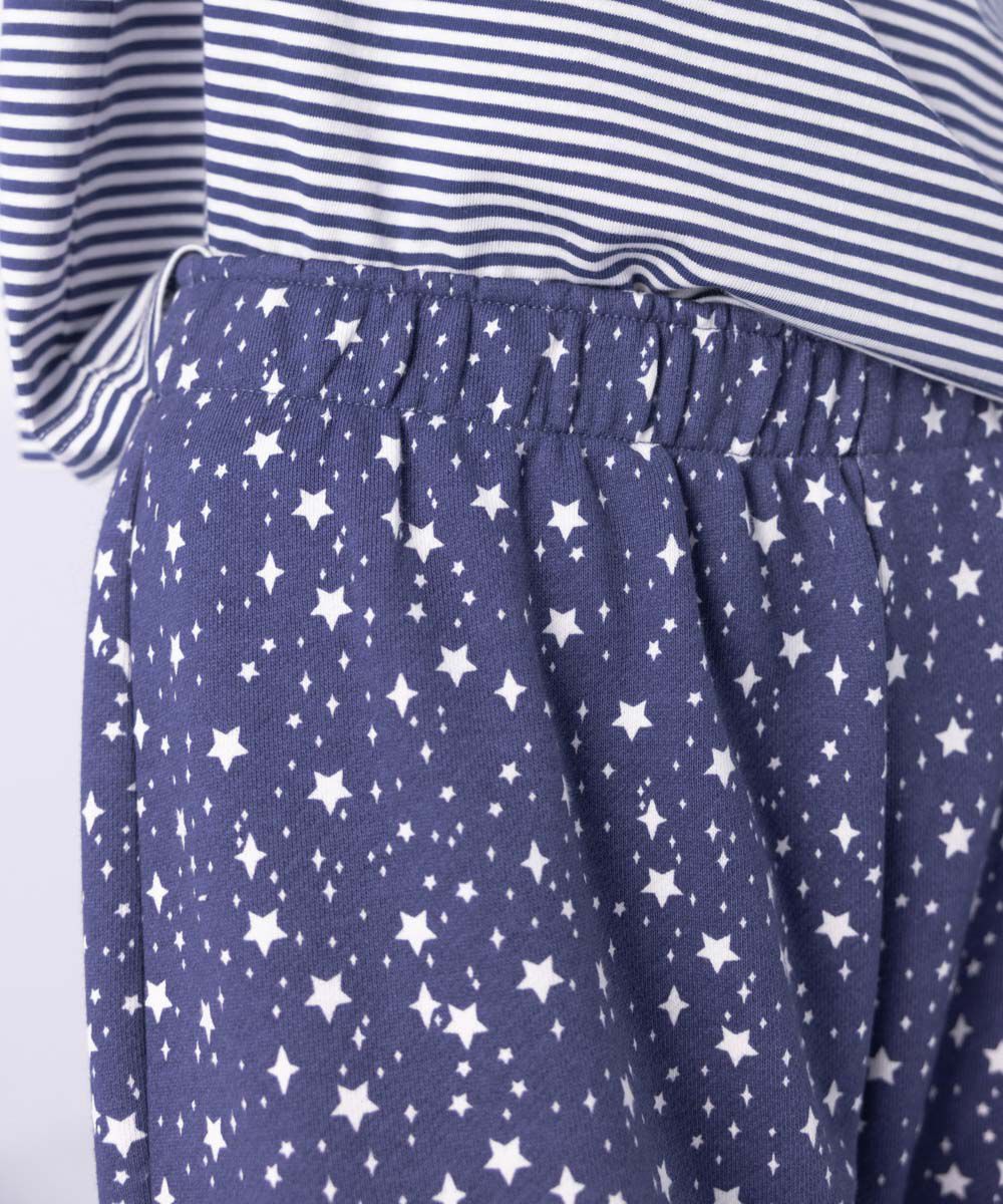 Woman - Blue Starry Print Trousers