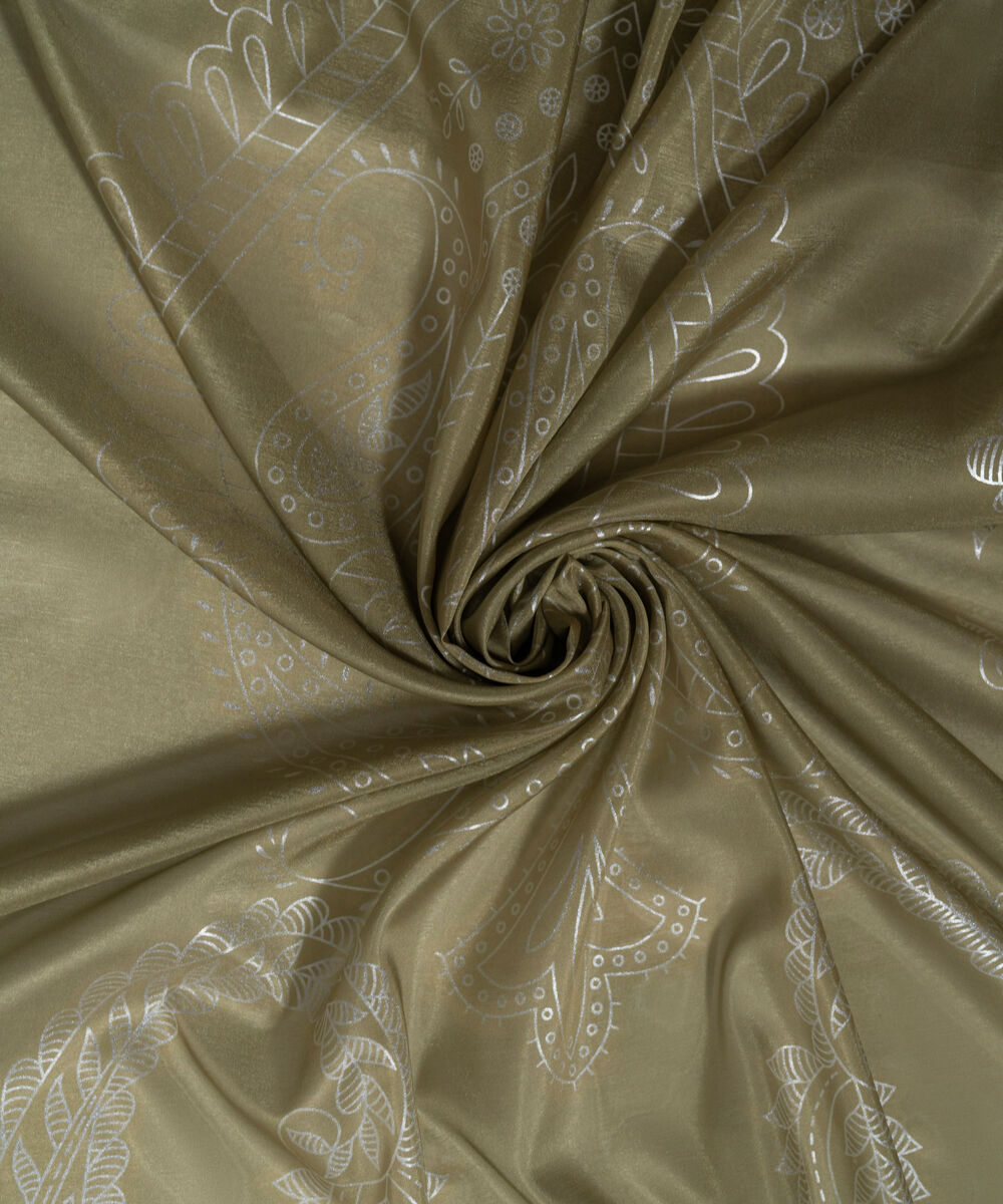 Women's RTW Blended tissue Printed Green Dupatta