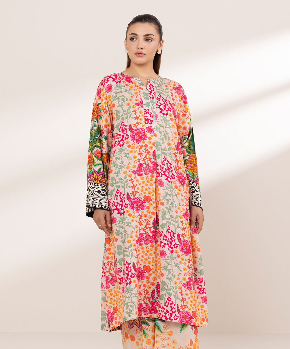 Women's RTW Arabic Lawn Multi Printed Boxy Shirt