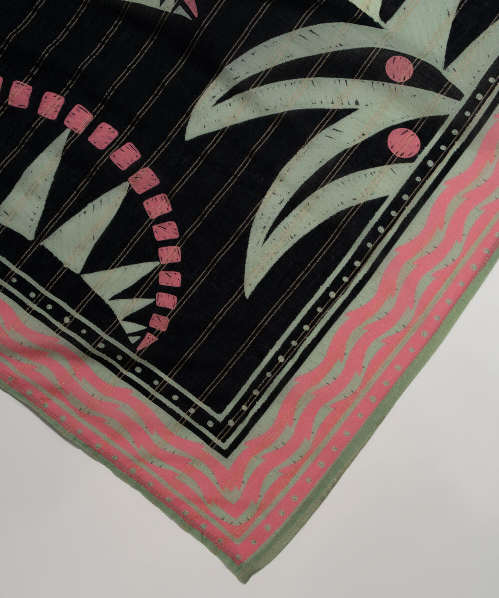 Cotton Zari Printed Multi Dupatta