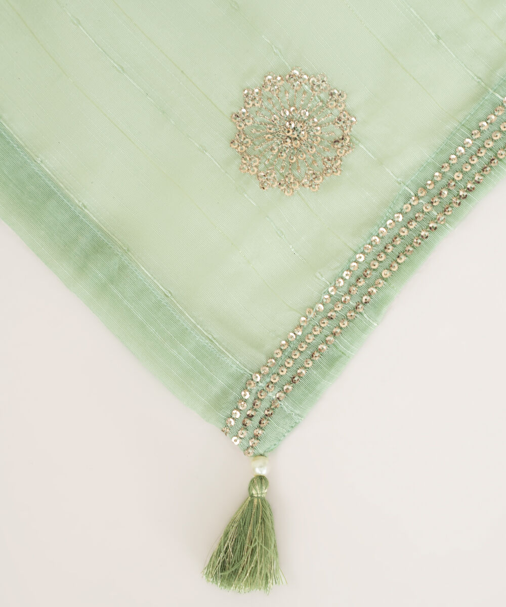 Manaar Embroidered Mint Green Dupatta