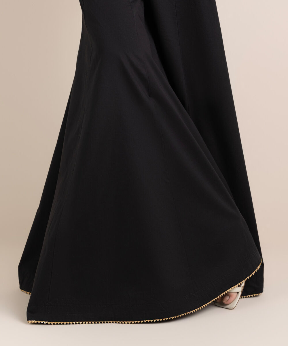 Women's RTW Cambric Black Solid Sharara