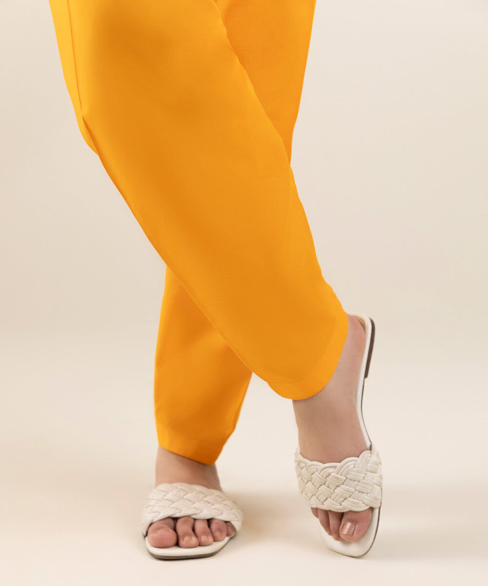 Women's Pret Cambric Orange Dyed Shalwar