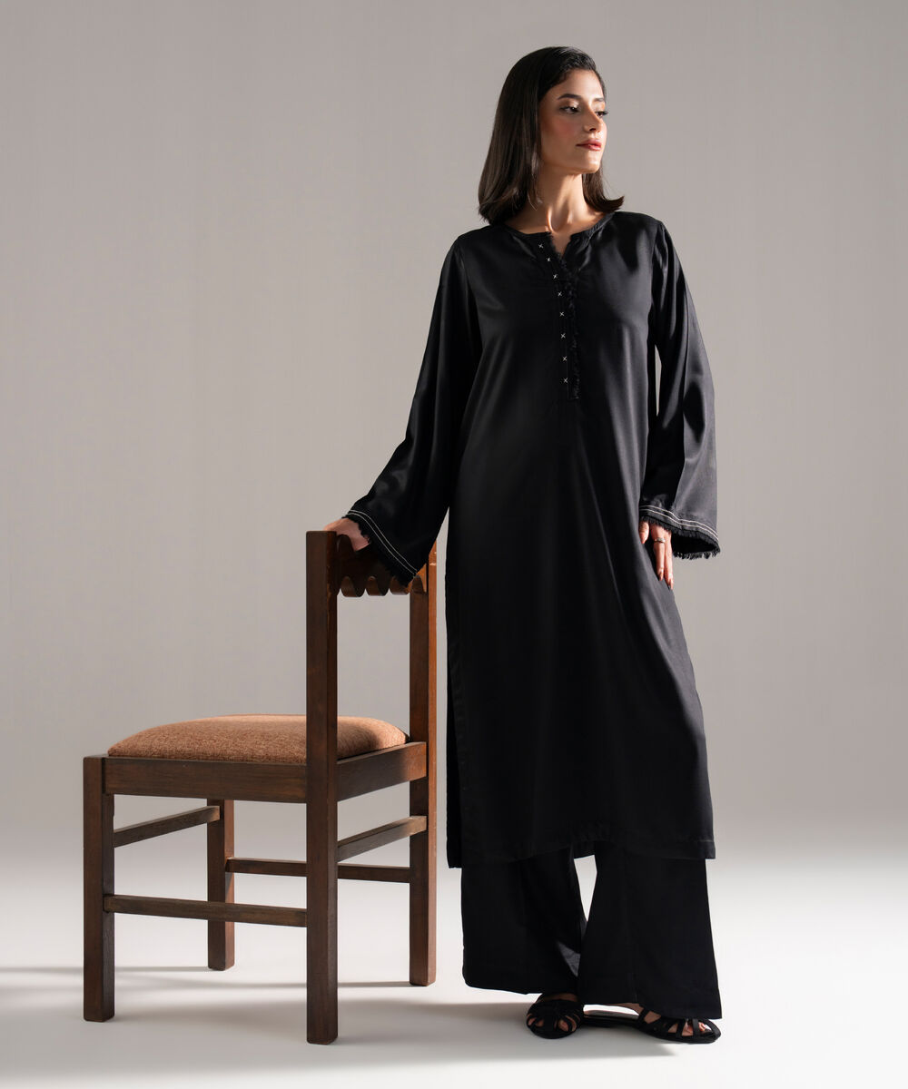 Women's RTW Bedford Solid Black 2 Piece Suit