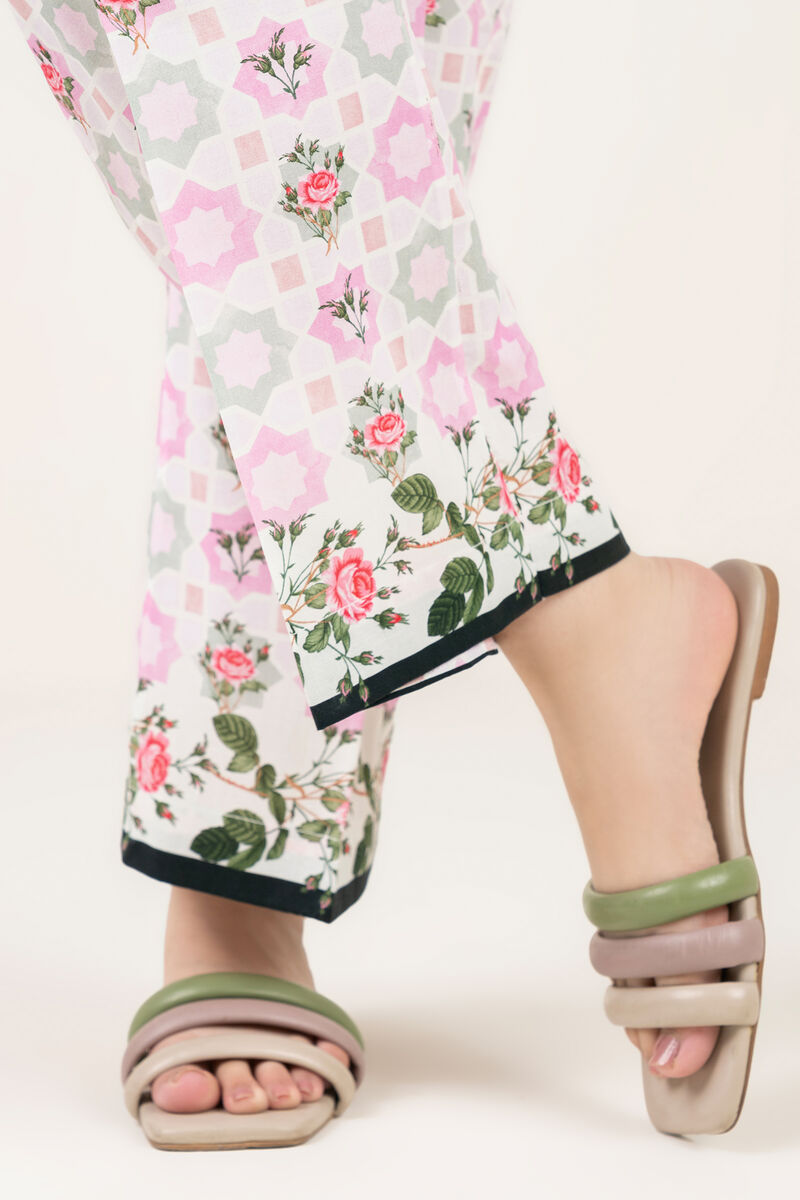 Printed Cambric Straight Pants