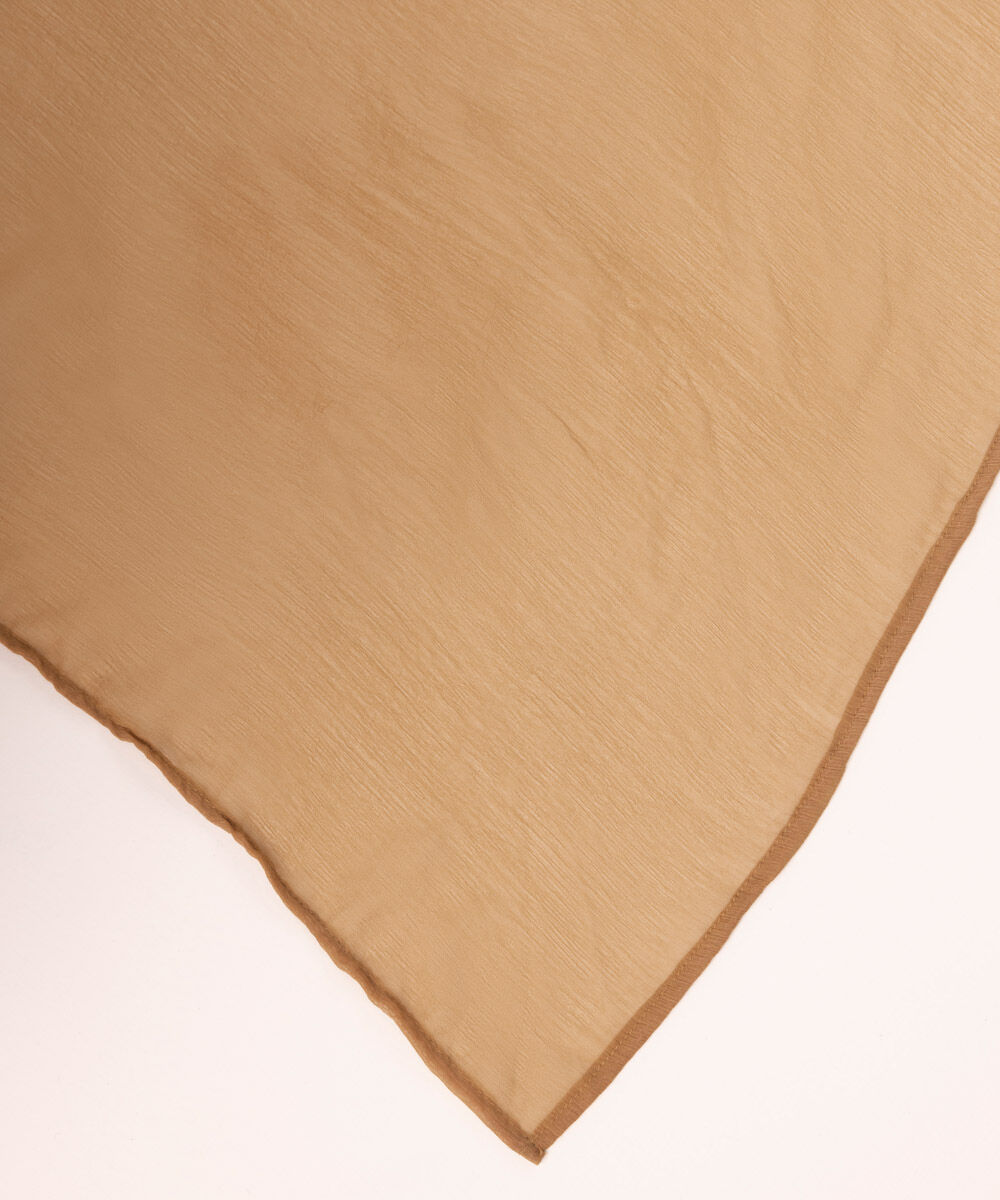 Blended Chiffon Brown Solid Dupatta