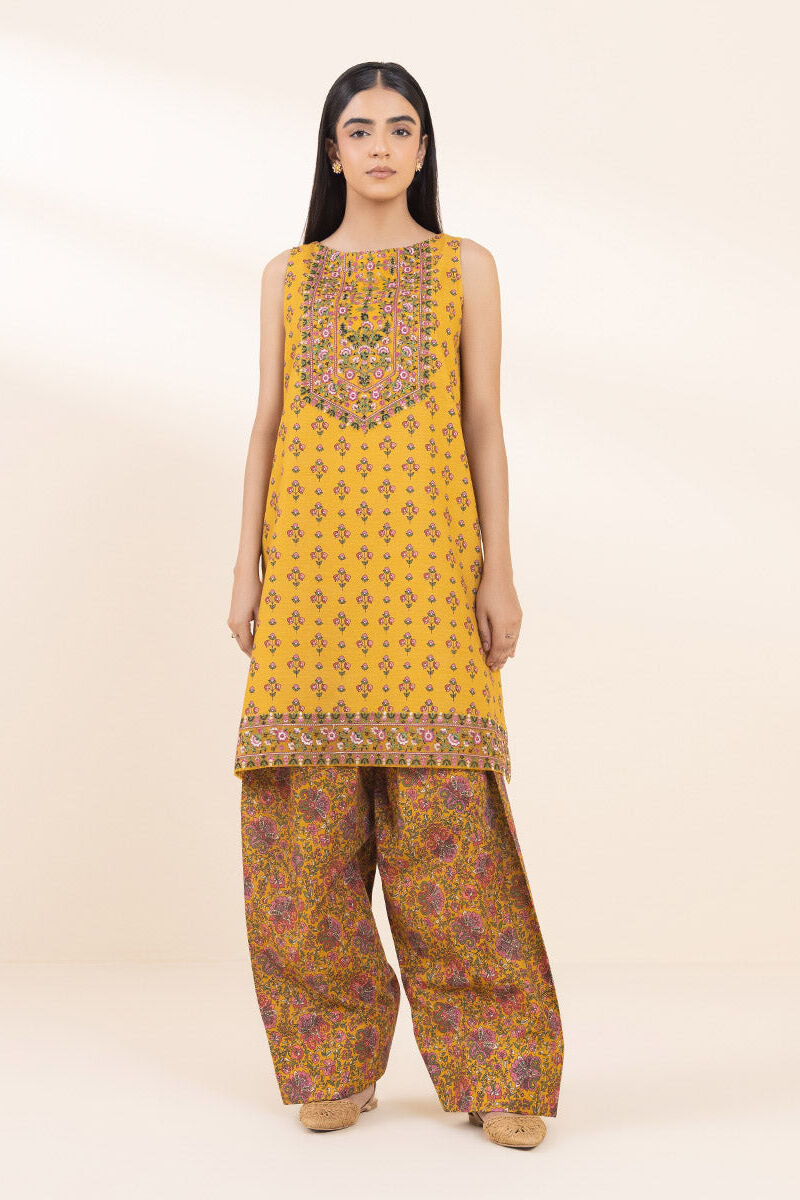 2 Piece - Embroidered Khaddar Suit