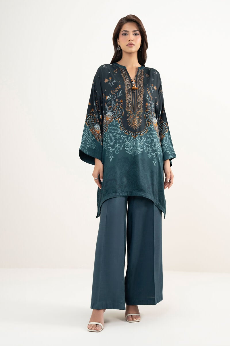 2 Piece - Emboidered Viscose Satin Suit