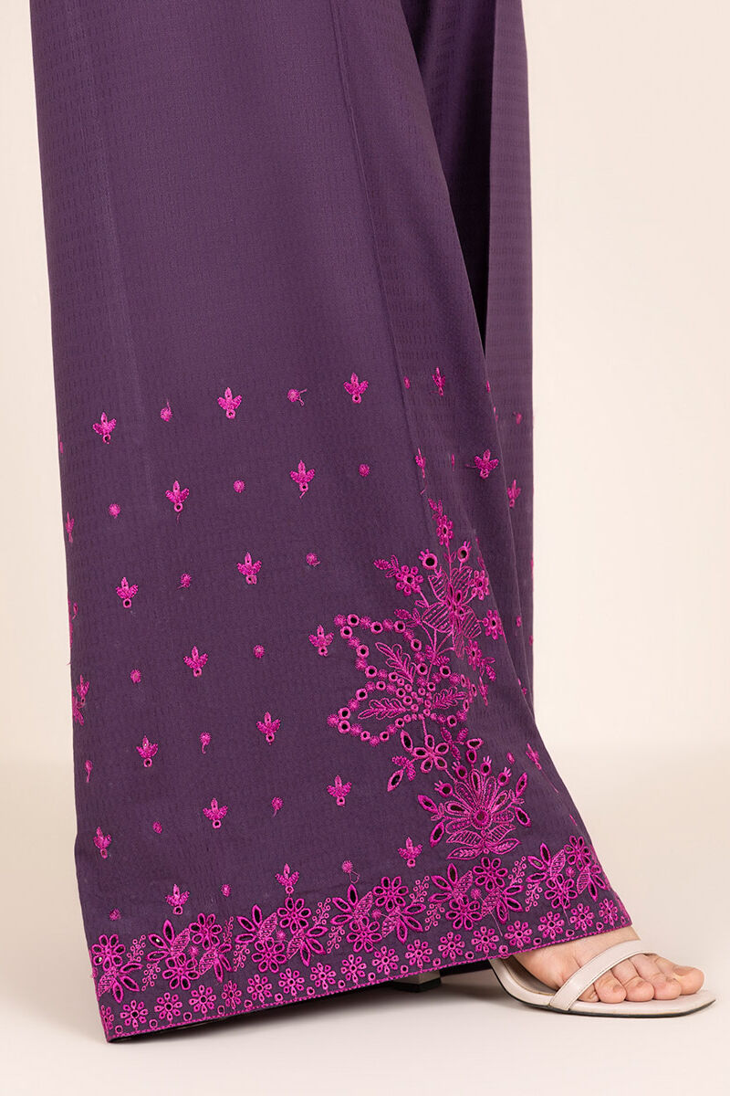 Embroidered Cotton Flared Pants