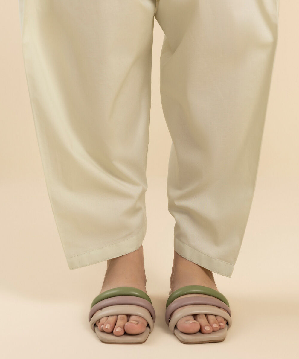 Woman - Green Solid Cambric Shalwar