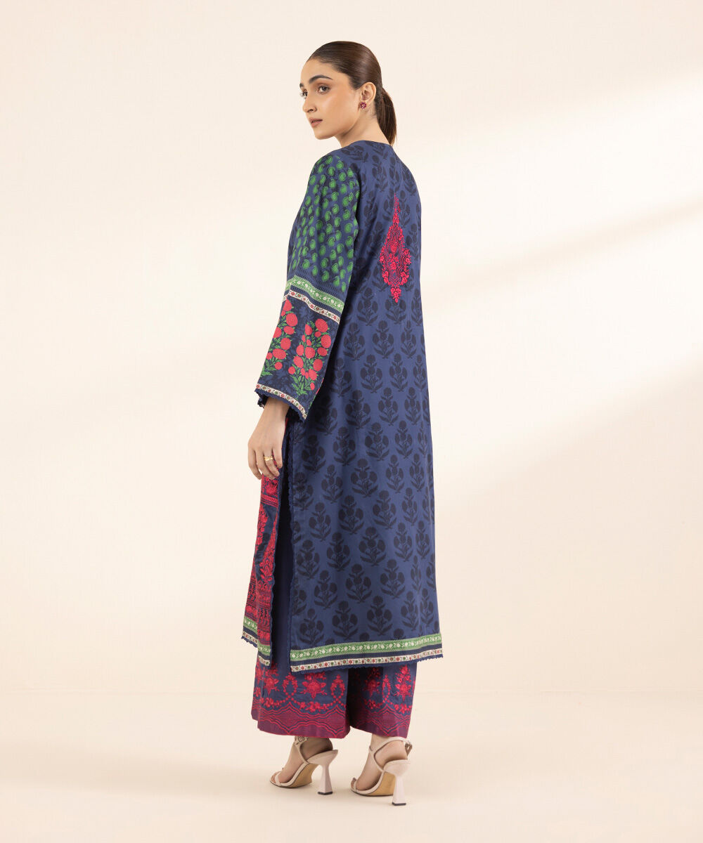 Women's RTW Cotton Satin Multi Embroidered A-Line Shirt