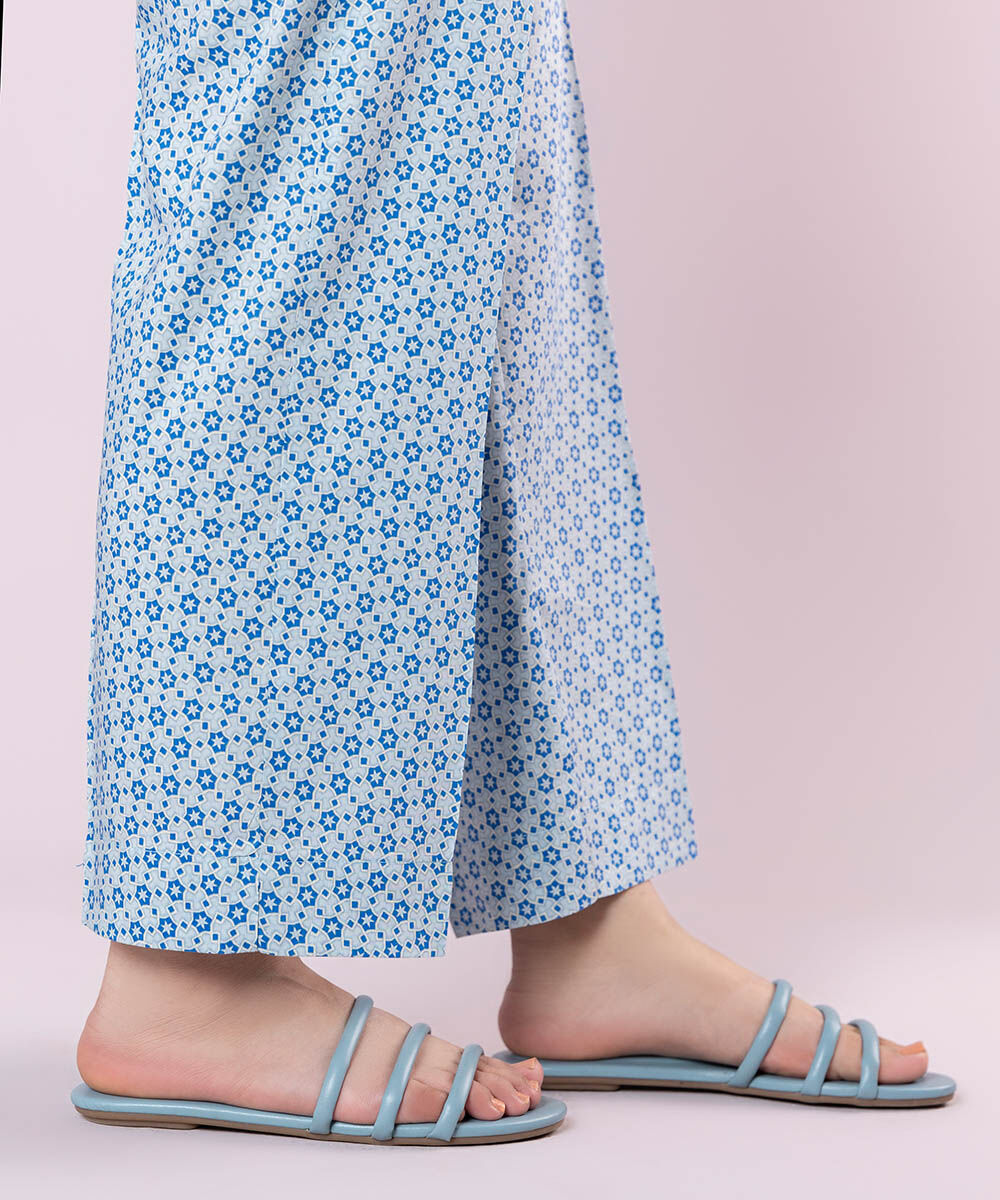 Women's Pret Cotton Viscose Printed Multi Straight Pants