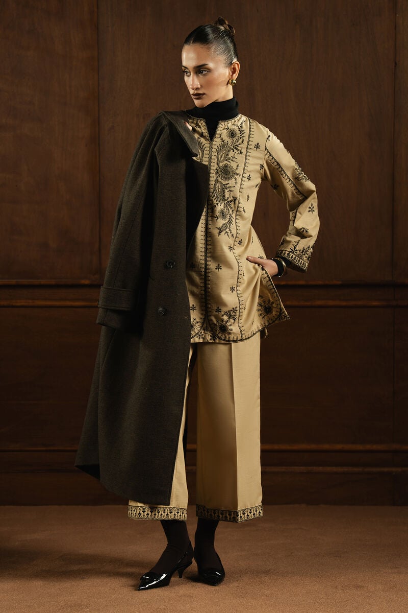 Embroidered Khaddar Culottes