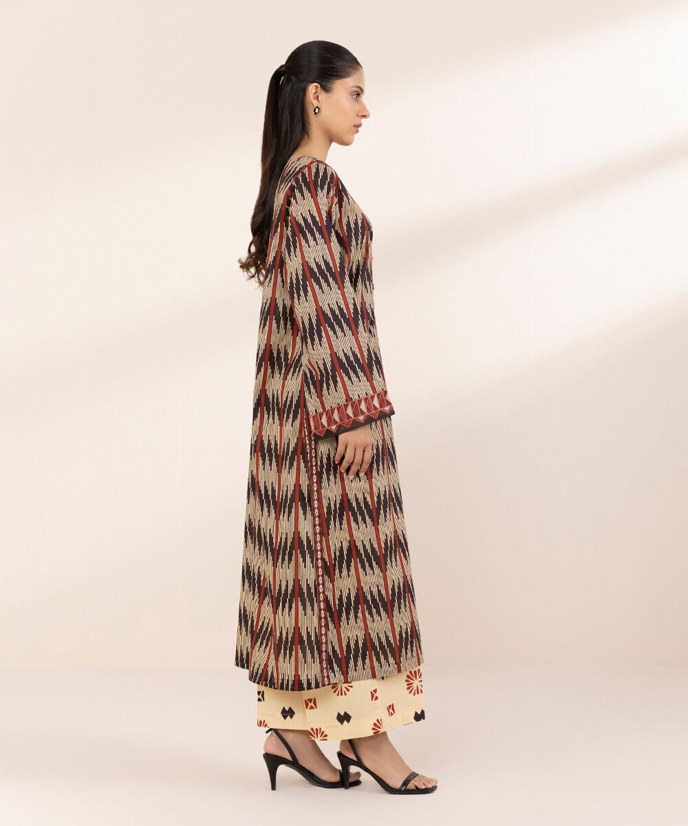 Women's RTW Lawn Multi Embroidered A-Line Shirt